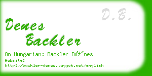 denes backler business card